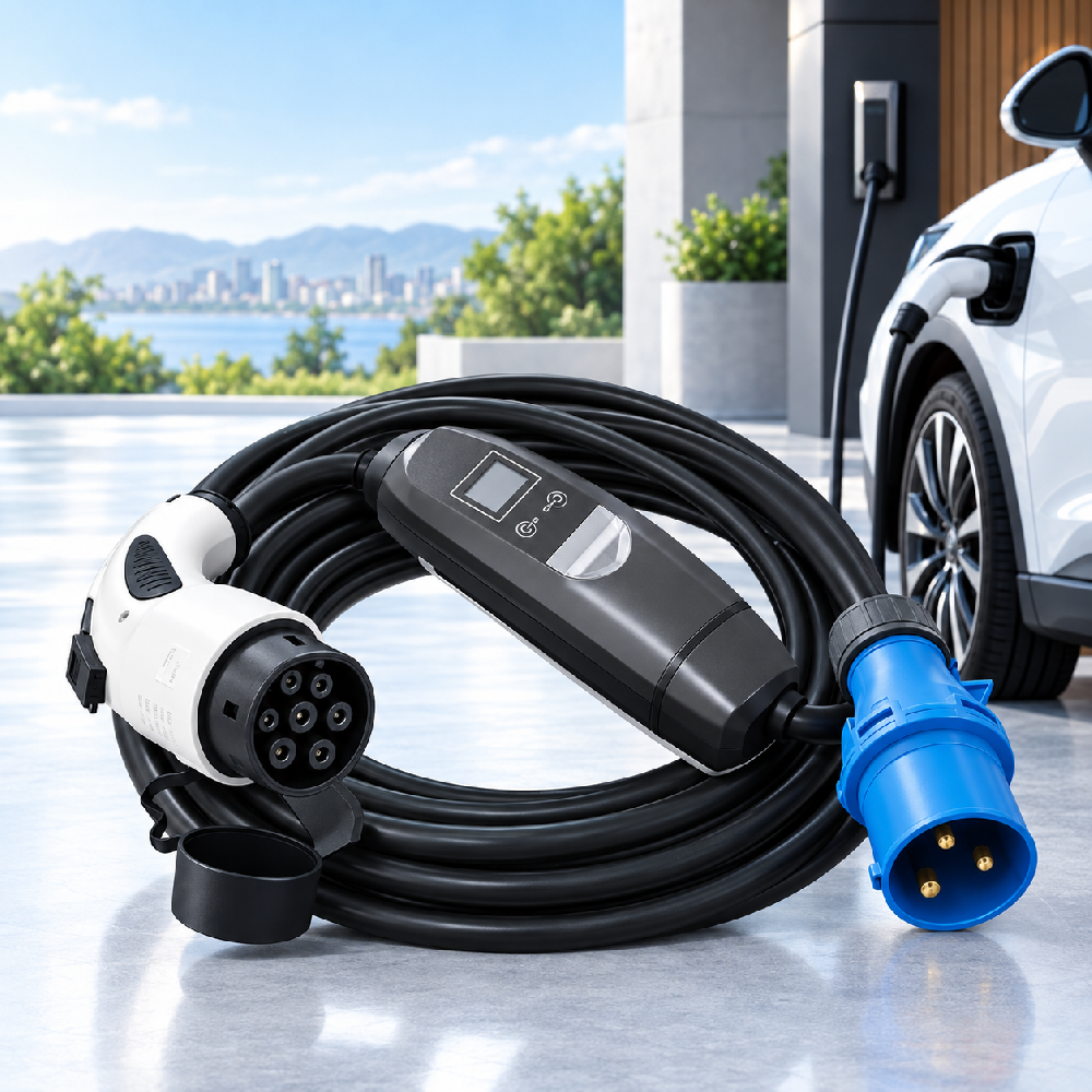 32A 3 Phase Type 2 Portable EV Charger with CEE Plug 32A 3 Phase Type 2 Portable EV Charger with CEE Plug