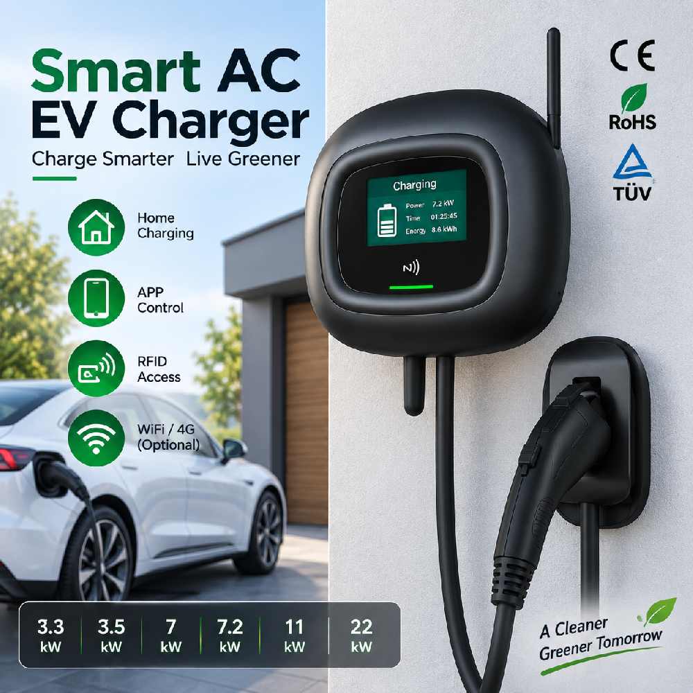 Smart AC EV Charger Wallbox 7kW 11kW 22kW with App & RFID Smart AC EV Charger Wallbox 7kW 11kW 22kW with App & RFID