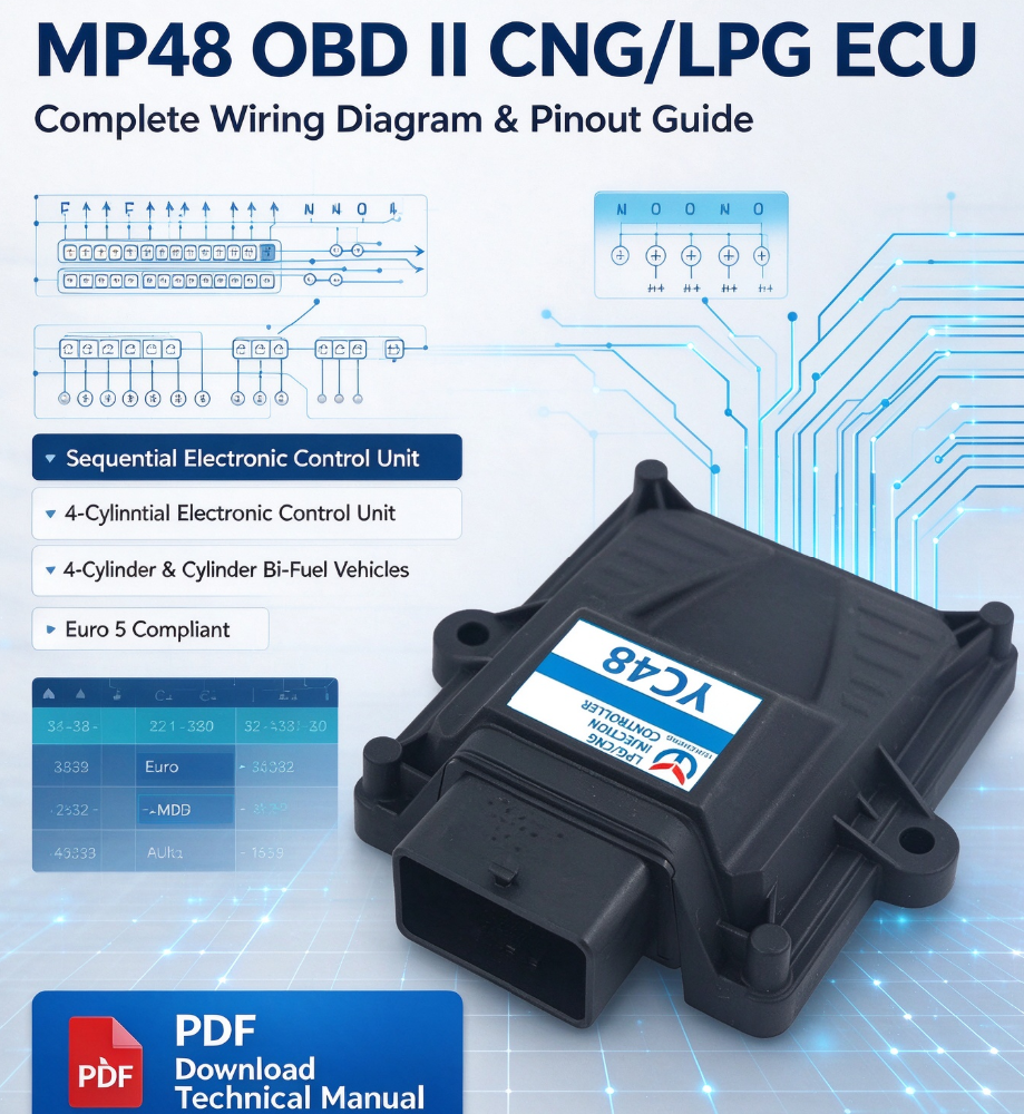 MP48 OBD II CNG/LPG Sequential ECU Wiring Diagram & Pinout Guide