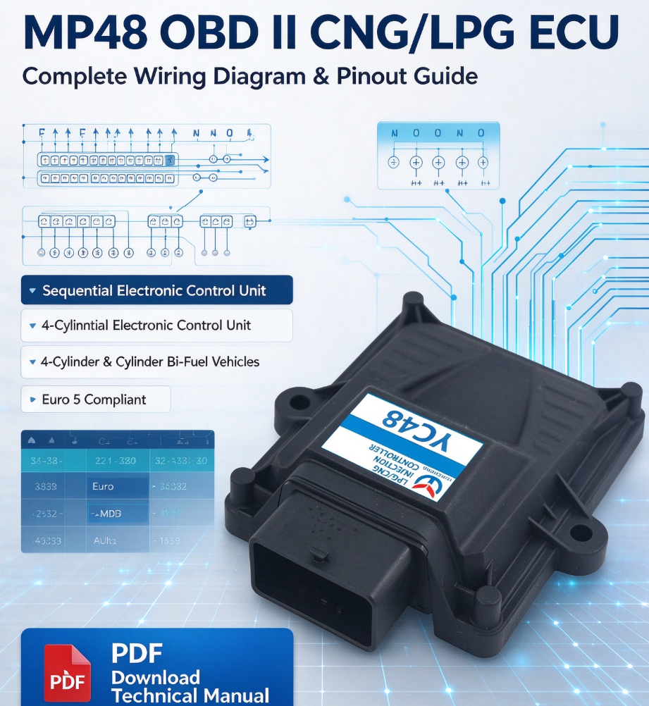 MP48 OBD II CNG/LPG Sequential ECU Wiring Diagram & Pinout Guide